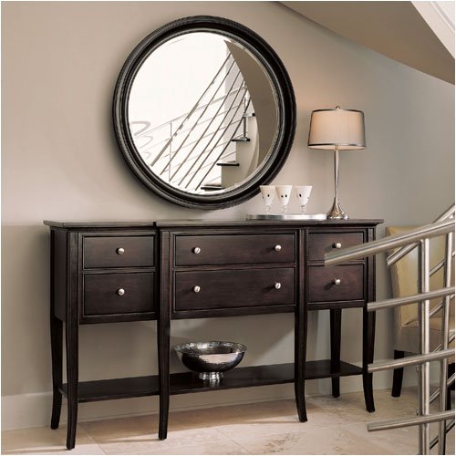 Stanley Furniture American Modern Sideboard and Round Mirror